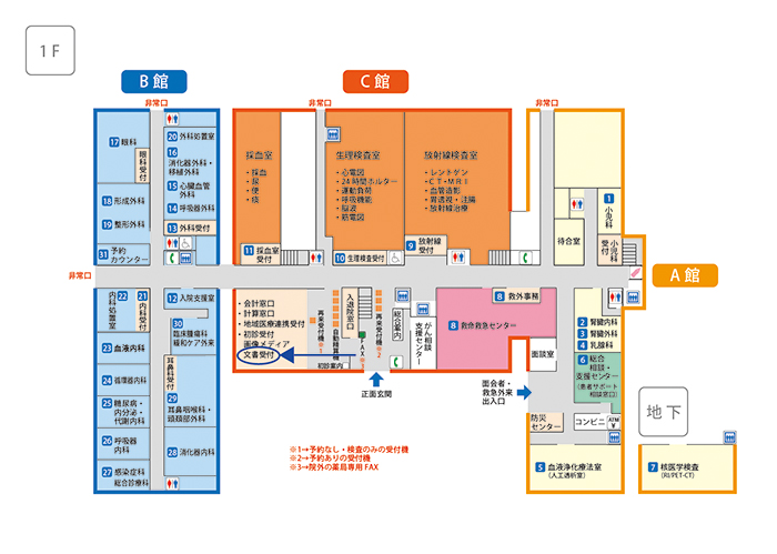 病院1Fフロアマップ